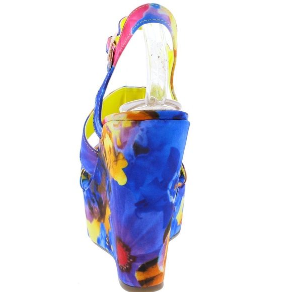 Spring Bloom Floral Platform Wedge Sandal - Picture 3 of 3